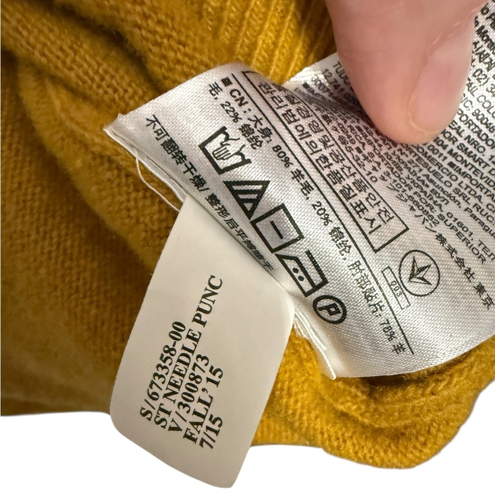Banana Republic Elbow-Patch Men’s Crew Pullover Wool Blend Spicy Mustard Sz L - Picture 5 of 8